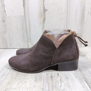 Kenneth Cole Reaction Women's Suede Side Skip Gray Brown Suede Ankle Boots #216